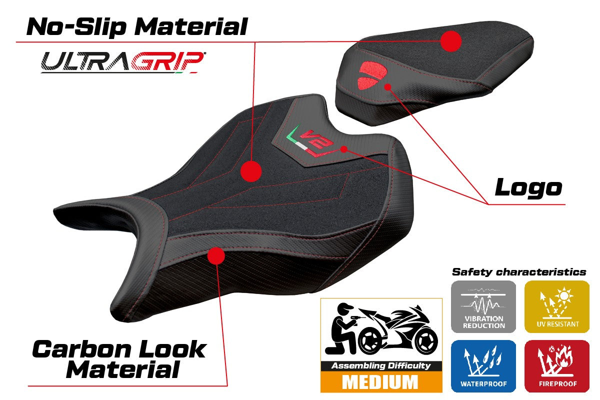 Tappezzeria Italia Ducati Panigale V2 2025 Seat Cover Ultragrip Black