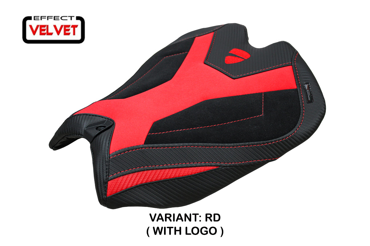Tappezzeria Italia Ducati Panigale V4 2025 Seat Cover Suede Black Red Ducati Logo