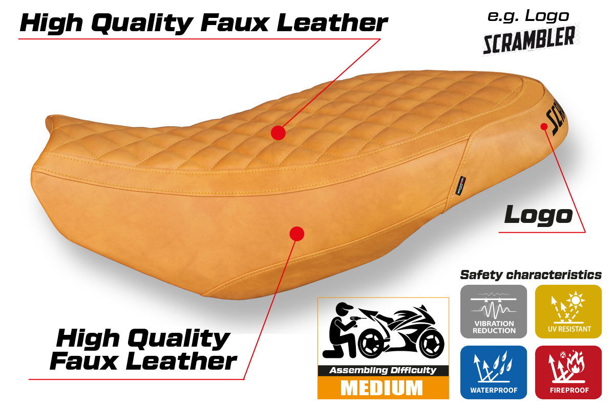 Tappezzeria Italia Ducati Scrambler 400 800 1100 2015-2024 Seat Cover in Vintage Camel