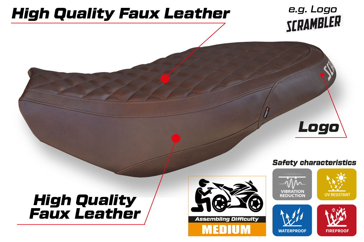 Tappezzeria Italia Ducati Scrambler 400 800 1100 2015-2024 Seat Cover in Vintage Brown