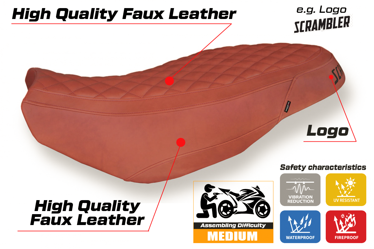 Tappezzeria Italia Ducati Scrambler 400 800 1100 2015-2024 Seat Cover in Vintage Brick