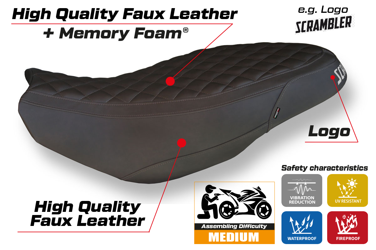 Tappezzeria Italia Ducati Scrambler 400 800 1100 2015-2024 Seat Cover Comfort in Dark Brown