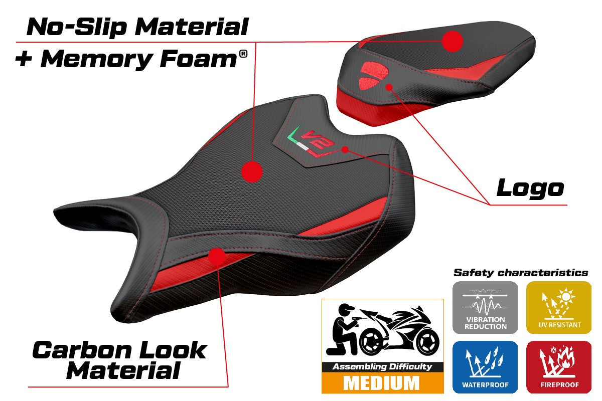 Tappezzeria Italia Ducati Streetfighter V2 2025 Seat Cover Comfort Red Black