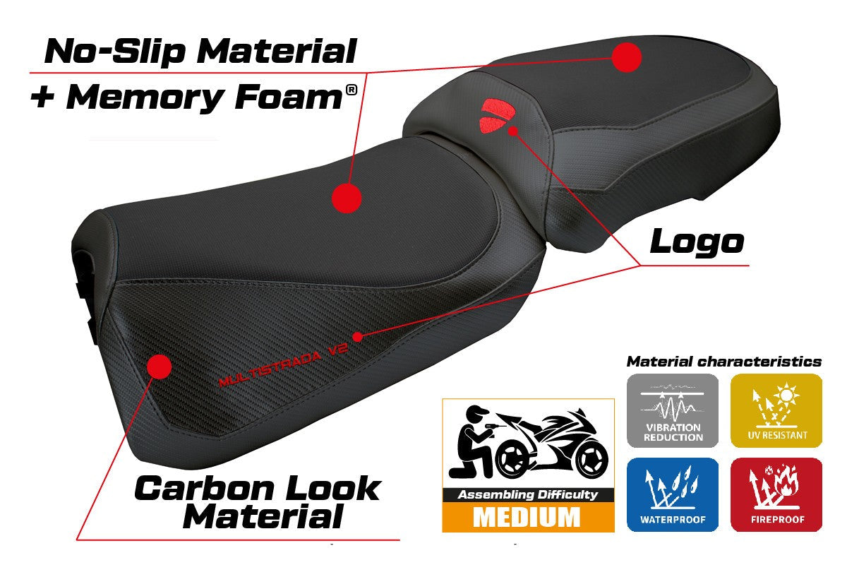 Tappezzeria Italia Ducati Multistrada V2 2025 Seat Cover Comfort Black