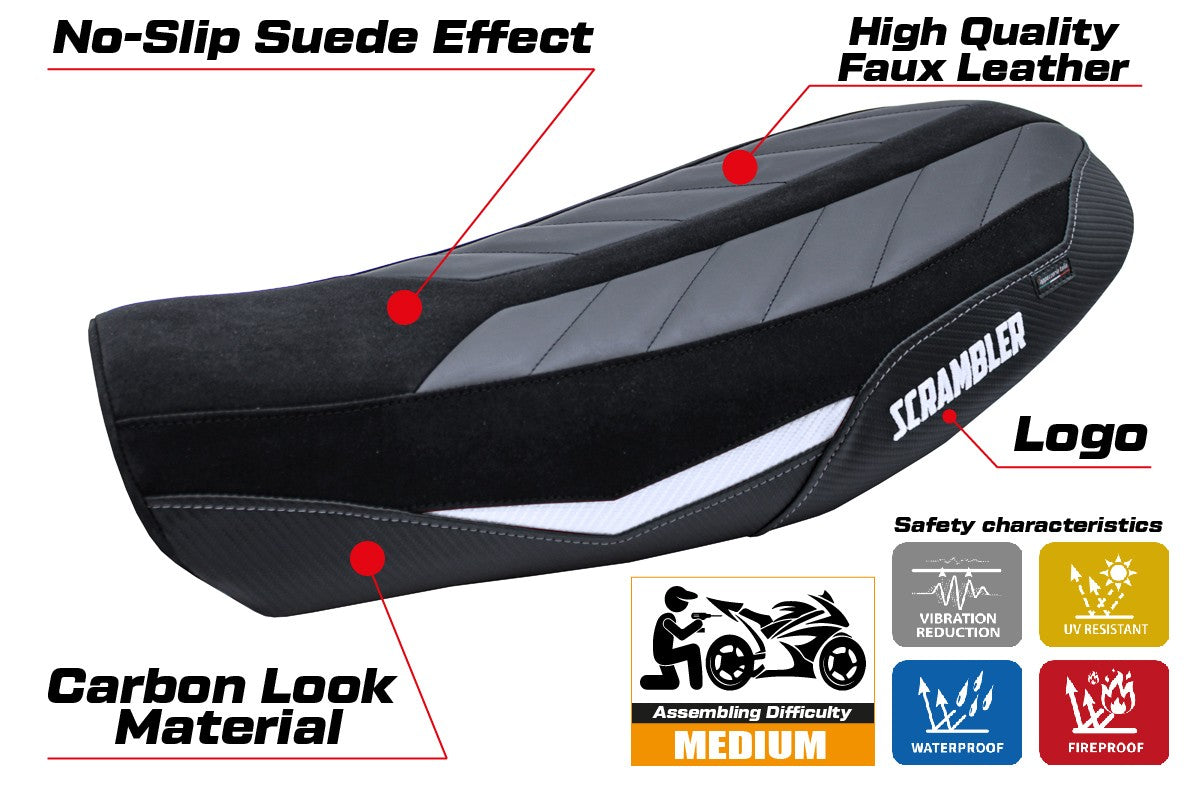 Tappezzeria Italia Ducati Scrambler Nightshift 2021-2022 Seat Cover White Black