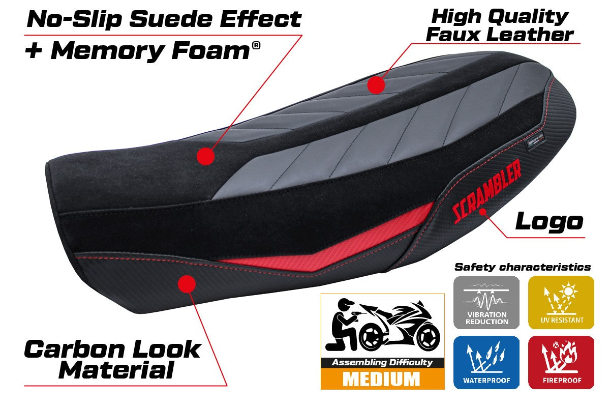 Tappezzeria Italia Ducati Scrambler Nightshift 2021-2022 Seat Cover Comfort Red Black
