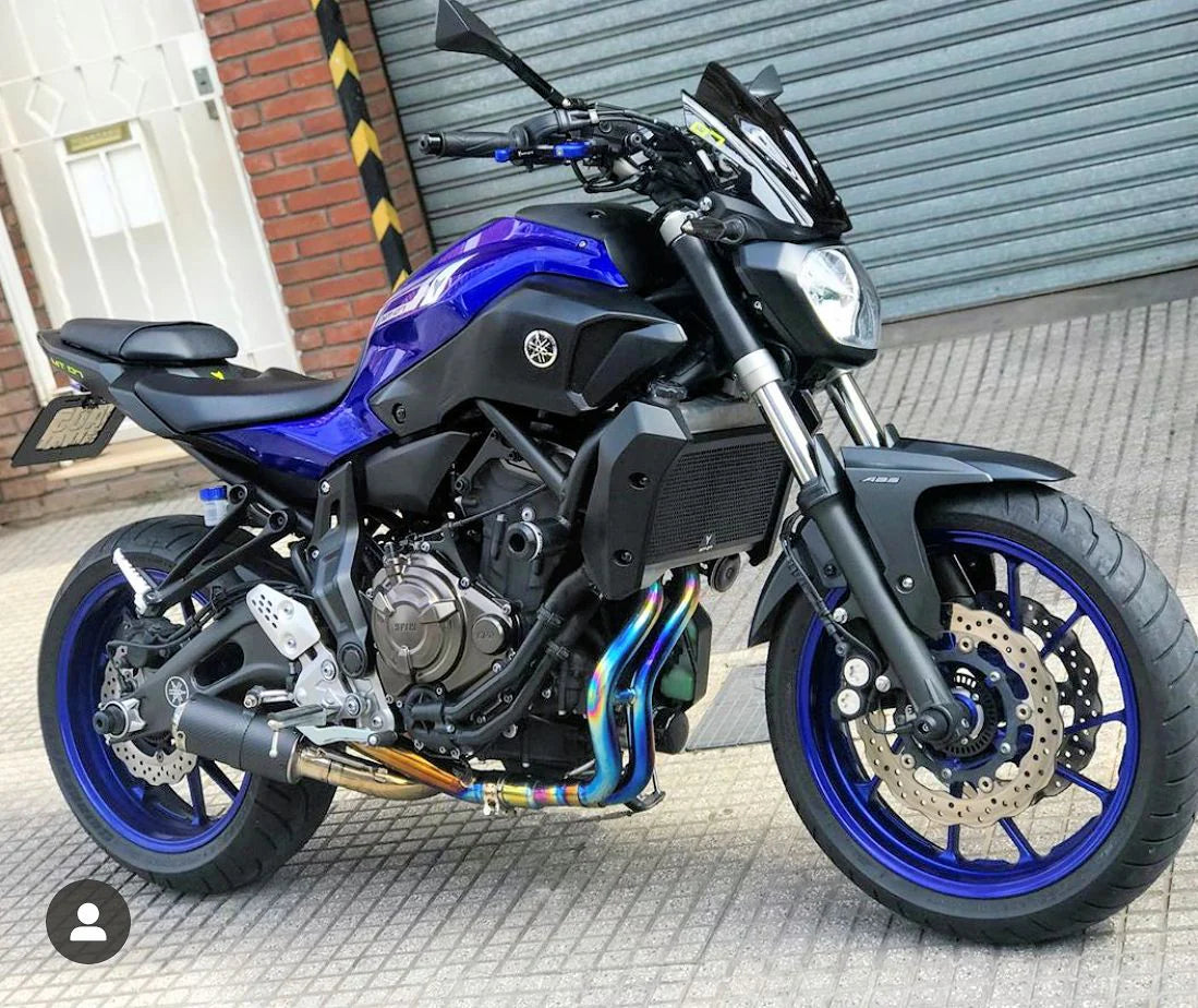 Vandemon  Yamaha R7 MT07 FZ07 XSR700 Tracer 700/GT Tracer 7/GT Titanium Exhaust System YAMAMT07EXHTICFB