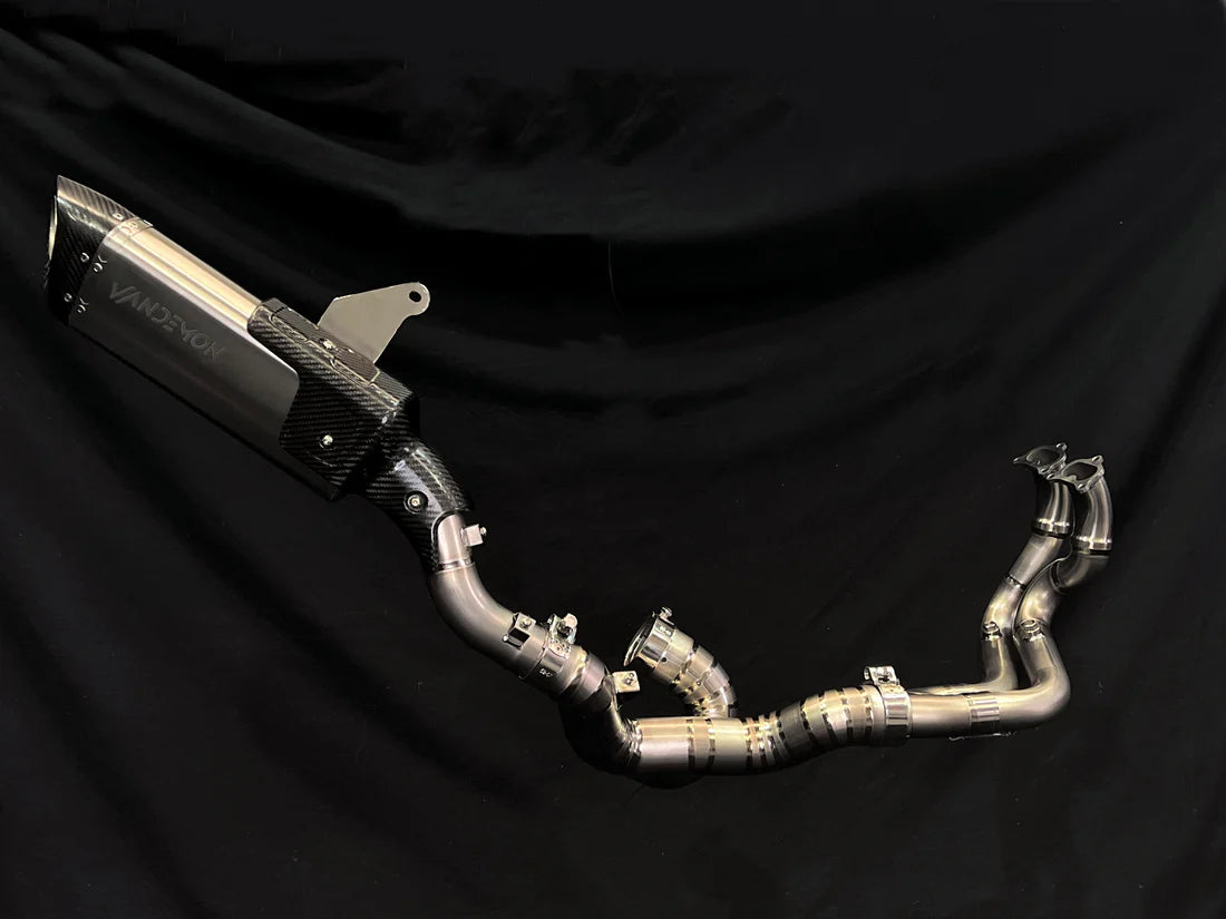 Vandemon Ducati Multistrada V4 Titanium Slip-on & Optional Link Pipe & Front Headers  DUCV4MTSTILINKA VA-118