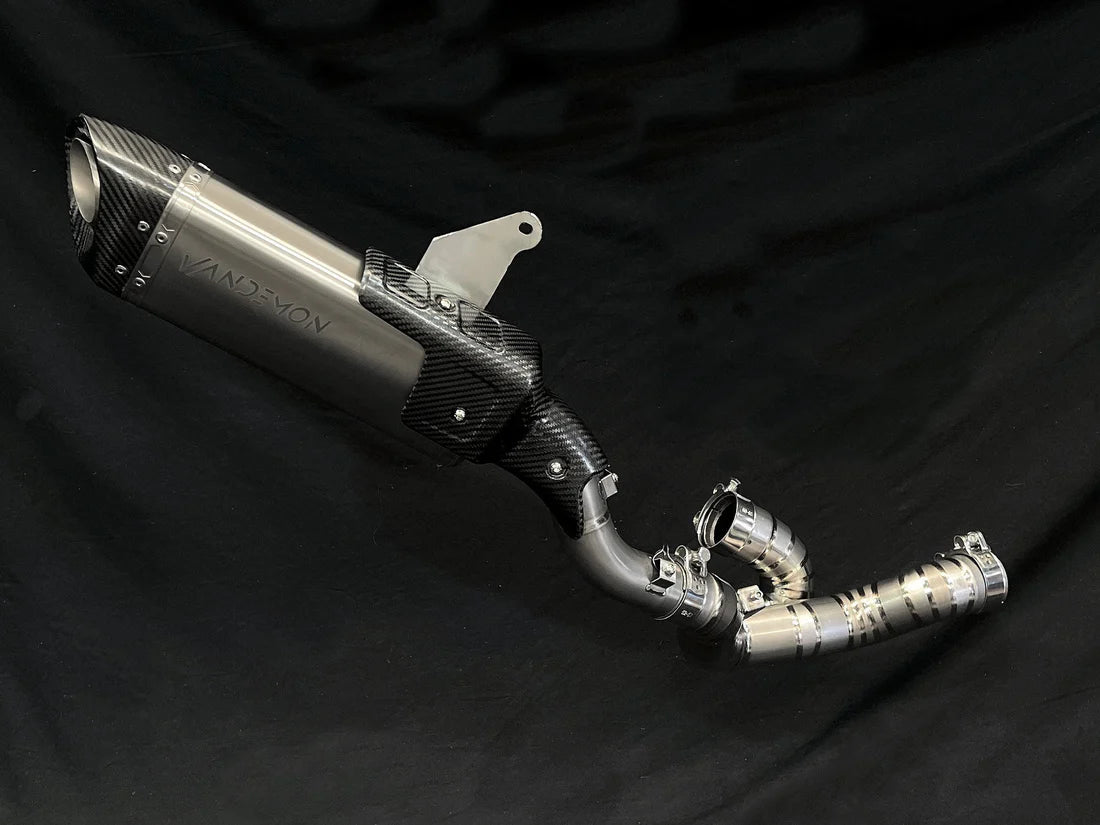 Vandemon Ducati Multistrada V4 Titanium Slip-on & Optional Link Pipe & Front Headers  DUCV4MTSTILINKA VA-118
