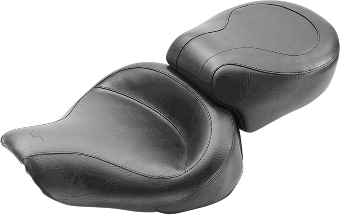 MUSTANG Vintage Style Seat - Wide - Smooth - Black - Dyna '96-'03 75536