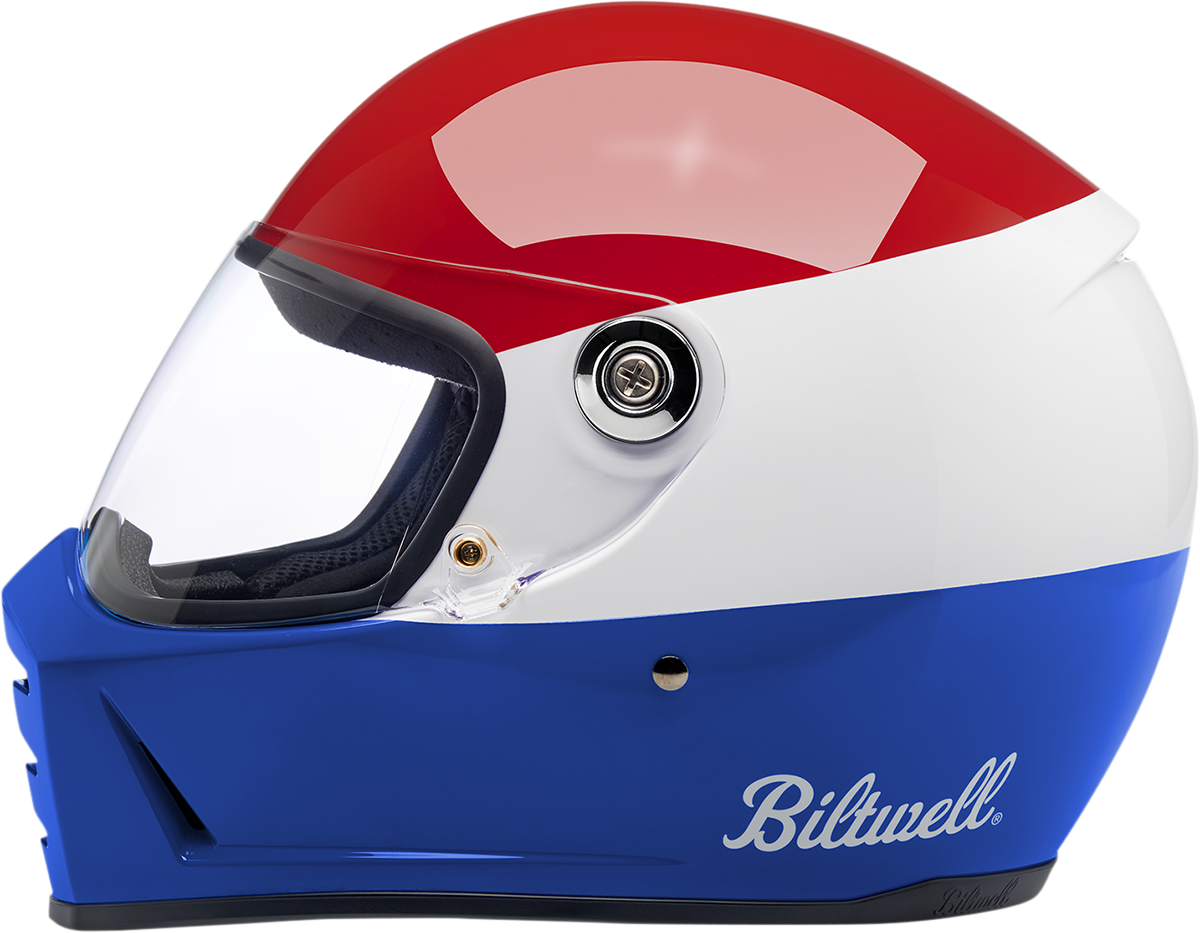 BILTWELL Lane Splitter Helmet - Gloss Podium Red/White/Blue - XS 1004-549-101