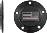 FIGURATI DESIGNS Timing Cover - 5 Hole - American - Red Line - Black FD75-TC-5H-BLK