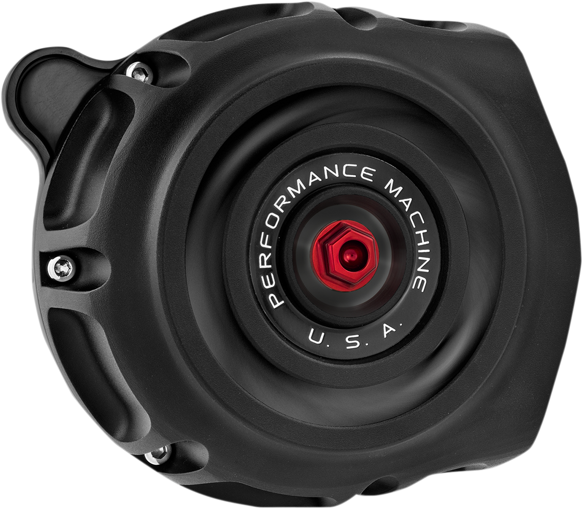 PERFORMANCE MACHINE (PM) Vintage Air Cleaner - Black Ops - '14-'21 Indian Thunderstroke 0206-2133-SMB