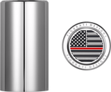 FIGURATI DESIGNS Docking Hardware Covers - American Flag - Red Line - Long - Stainless Steel FD73-DC-2545-SS