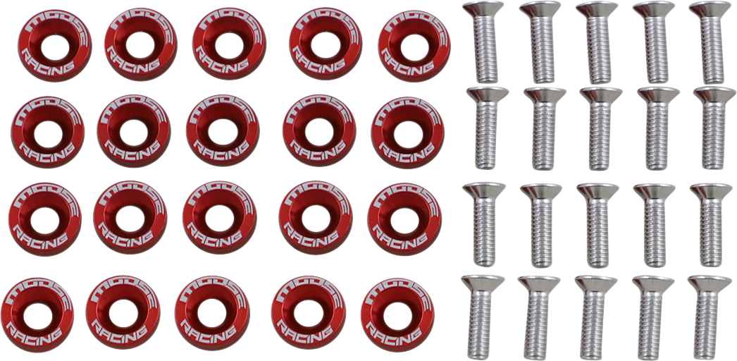 MOOSE RACING Fender Washer Kit - Red 100-1012-PU