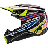 ALPINESTARS Youth SM3 Helmet - Wurx - Gloss Black/Yellow Fluo/Blue/Red Medium 8302025-1574-YM