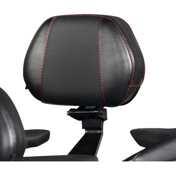 SHOW CHROME Ballistic Passenger Backrest - Black w/ Red Stitching - Ryker '19-'23 41-420CRED
