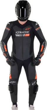 ALPINESTARS GP Force Chaser 1-Piece Leather Suit - Black/Red Fluorescent - US 46 / EU 56 3150321-1030-56