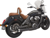 BASSANI XHAUST 2:1 Exhaust - Black - Short -Indian  Scout 2015-2021 8S12JB