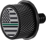 FIGURATI DESIGNS Seat Mounting Knob - Black - Green Line American Flag FD72-SEAT KN-BK