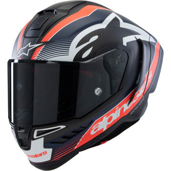 ALPINESTARS Supertech R10 Helmet - Team - Matte Black/Carbon Red Fluo/Blue - XL 8200224-1383-XL