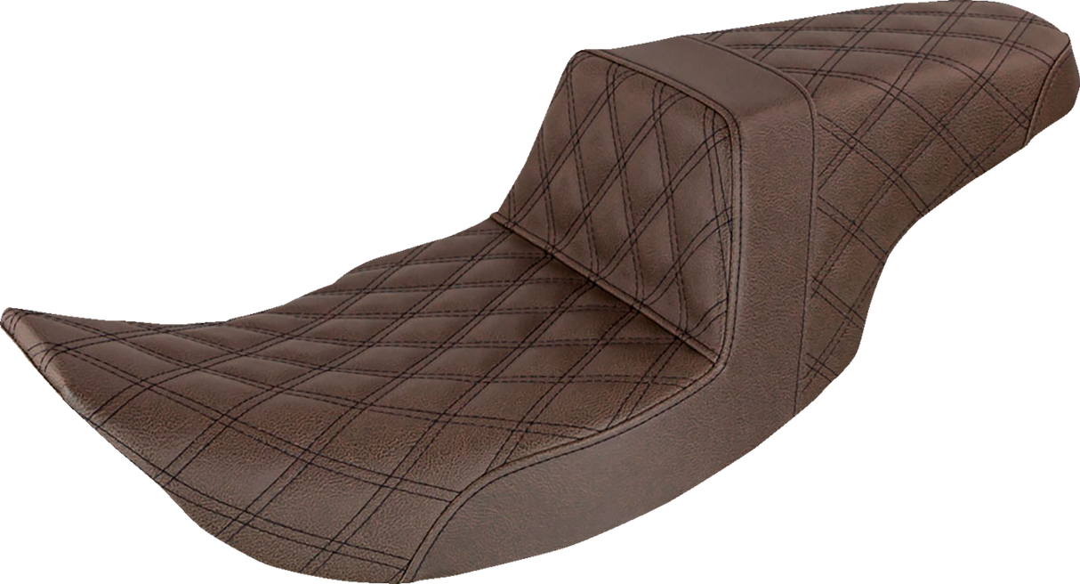 SADDLEMEN Step-Up Seat - Full Lattice Stitch - Brown 897-06-175BR