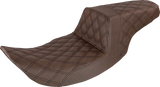 SADDLEMEN Step-Up Seat - Full Lattice Stitch - Brown 897-06-175BR