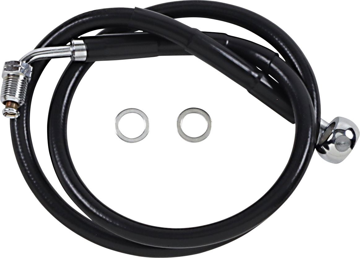 DRAG SPECIALTIES Brake Line - +8" - Black - '18-'21 Softail 618601-8BLK