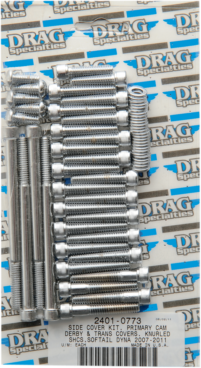 DRAG SPECIALTIES Knurled Transmission Bolt Kit - Softail MK695