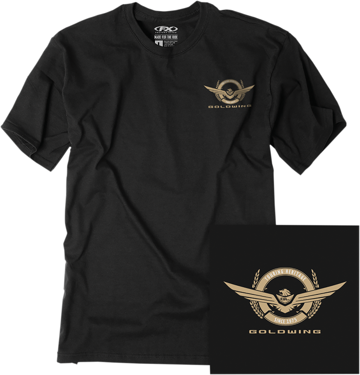 FACTORY EFFEX Goldwing Badge T-Shirt - Black - 2XL 25-87828