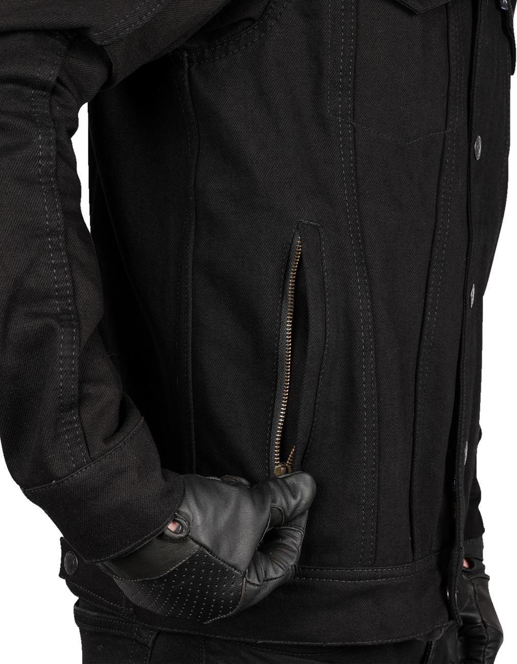 THRASHIN SUPPLY CO. Highway v2 Denim Riding Jacket - Black - Large TMJ-10-10