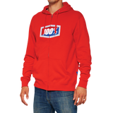 100% Official Fleece Zip-Up Hoodie - Red - Small 20032-00015