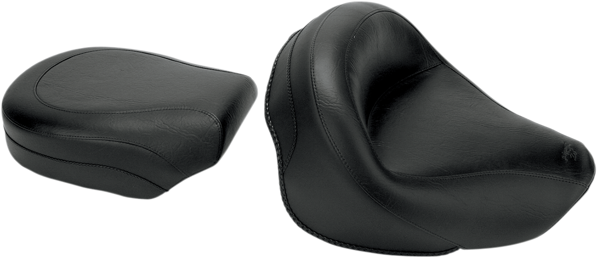 MUSTANG Seat - Vintage - Wide - Touring - Without Driver Backrest - Two-Piece - Smooth - Black - VN1600 75891