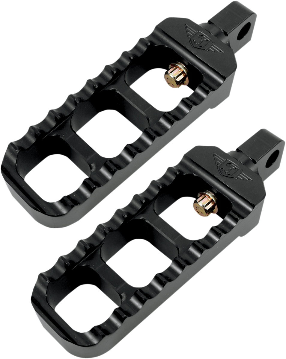 JOKER MACHINE Adjustable Serrated Footpegs - Black 08-61-1B