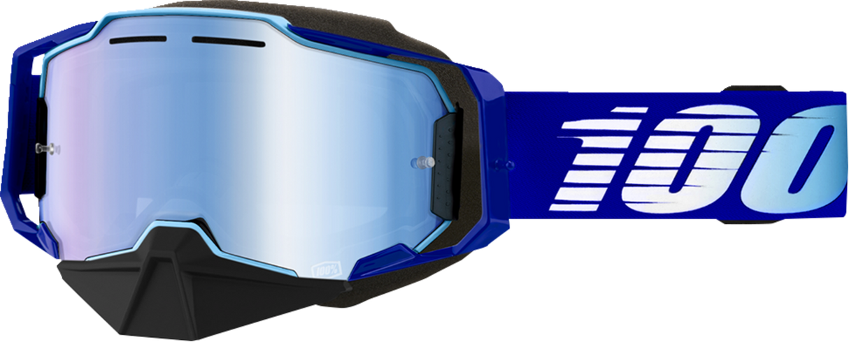 100% Armega Snow Goggles - Royal - Blue Mirror 50008-00004