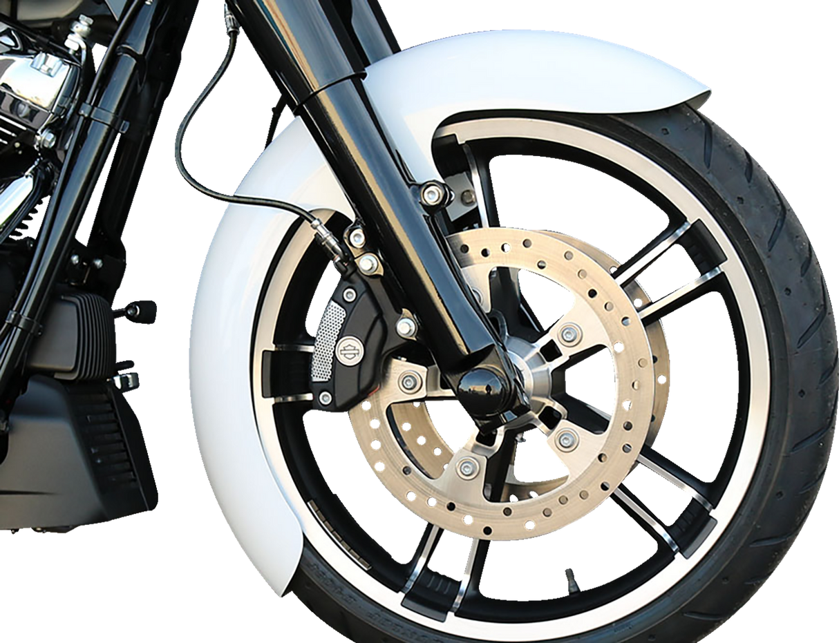 PAUL YAFFE BAGGER NATION Thicky Front Fender - OEM - 16"-19" Wheel - With Satin Adapters THICKY-OEM-14L-S