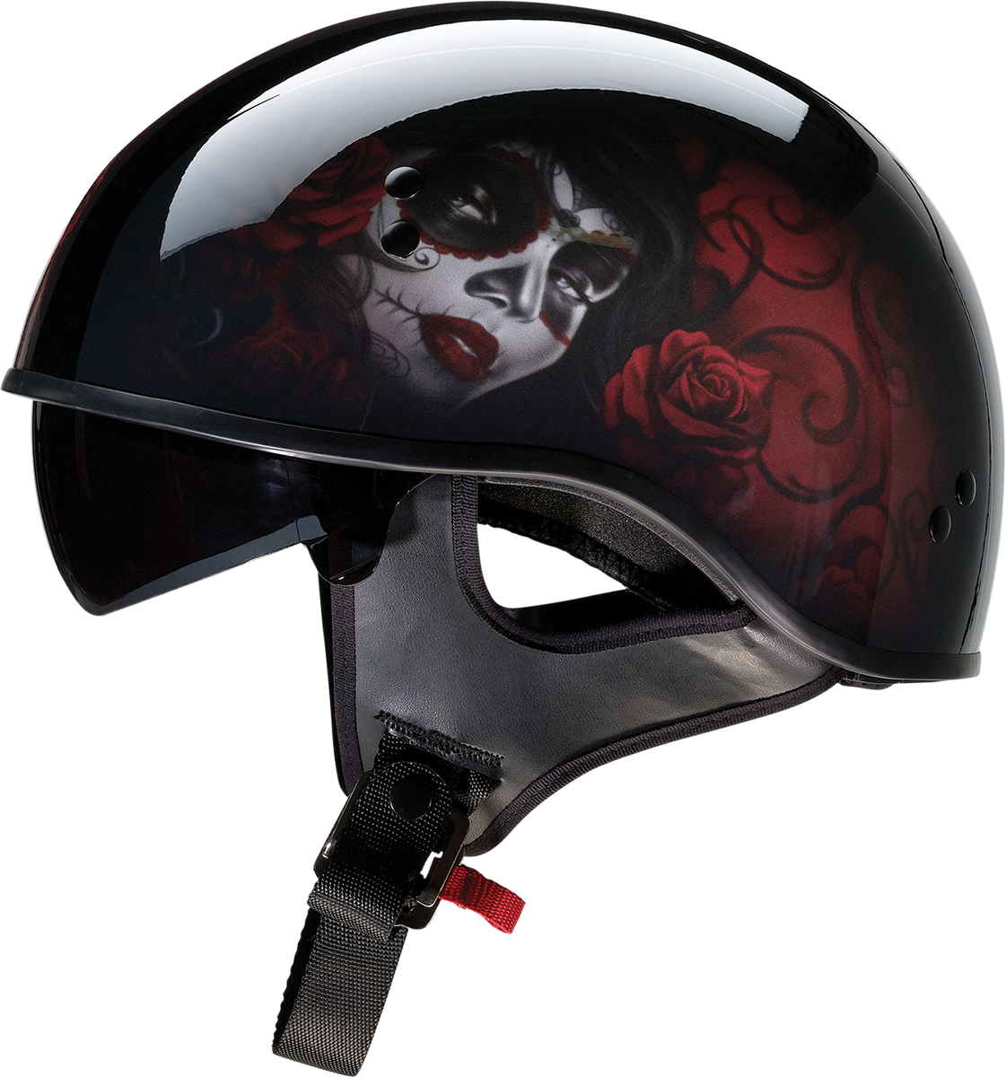 Z1R Vagrant Helmet - Red Catrina - Black/Red - Large 0103-1316