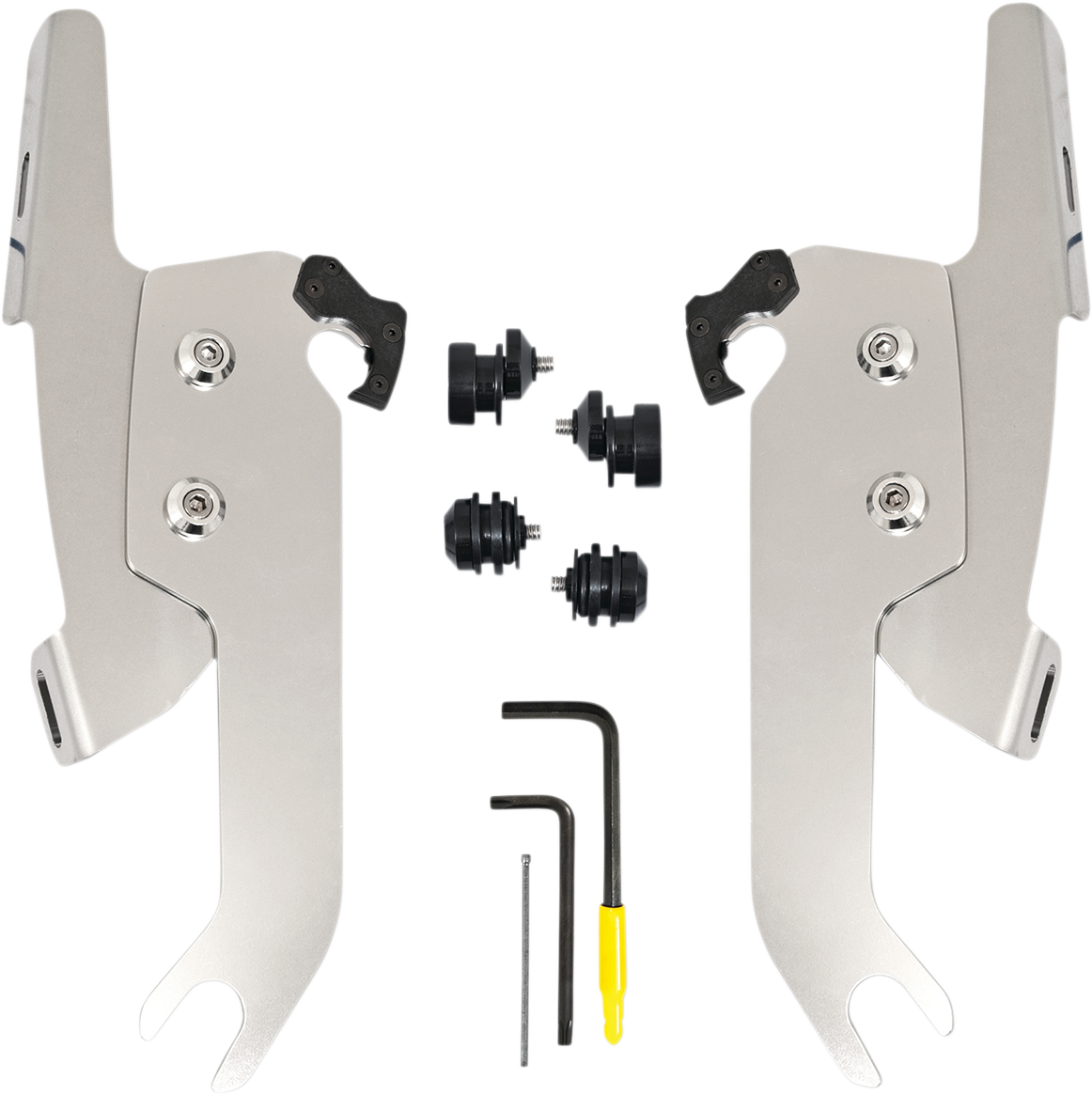 MEMPHIS SHADES Fats/Slim Windshield Trigger Lock Complete Mount Kit - Polished - FLSL MEK2051