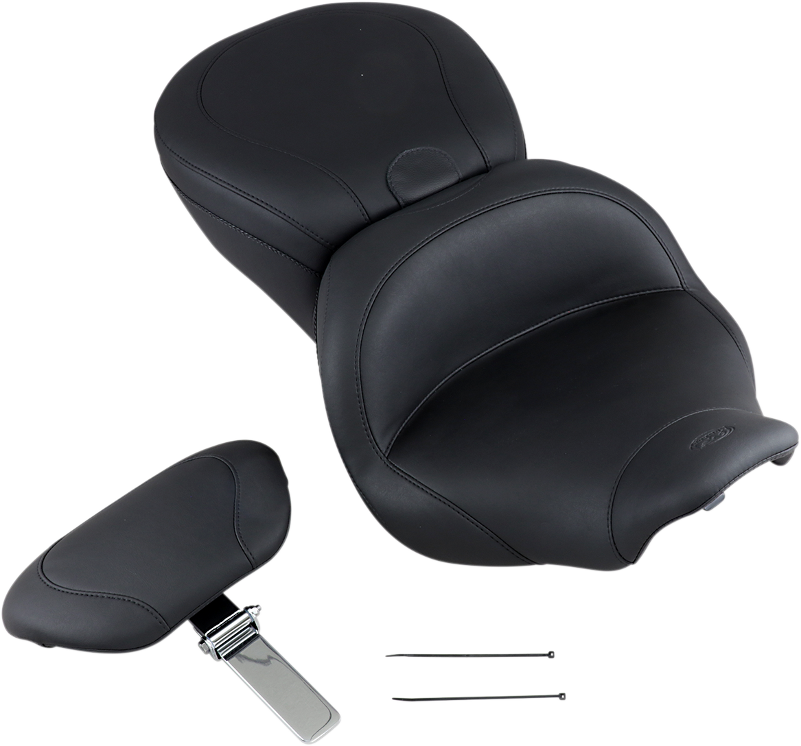 MUSTANG Lowdown Seat with Driver Backrest - Plain - FLHR '97-'07 79672