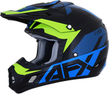 AFX FX-17 Helmet - Aced - Blue/Lime - Large 0110-6501