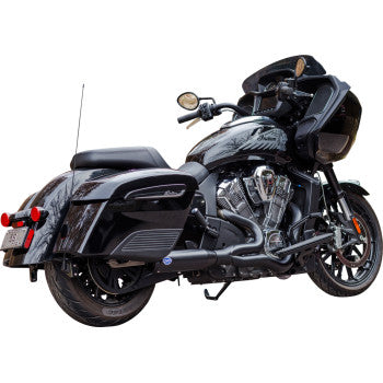 S&S CYCLE 2-into-1 Qualifier Exhaust System - 50-State - Black - Stainless Steel Indian 2020-2023  550-1085