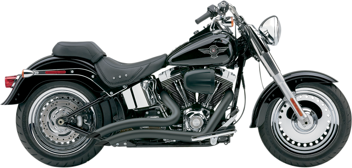 COBRA Speedster Swept Short Exhaust - Black - '12-'17 Softail 6225B