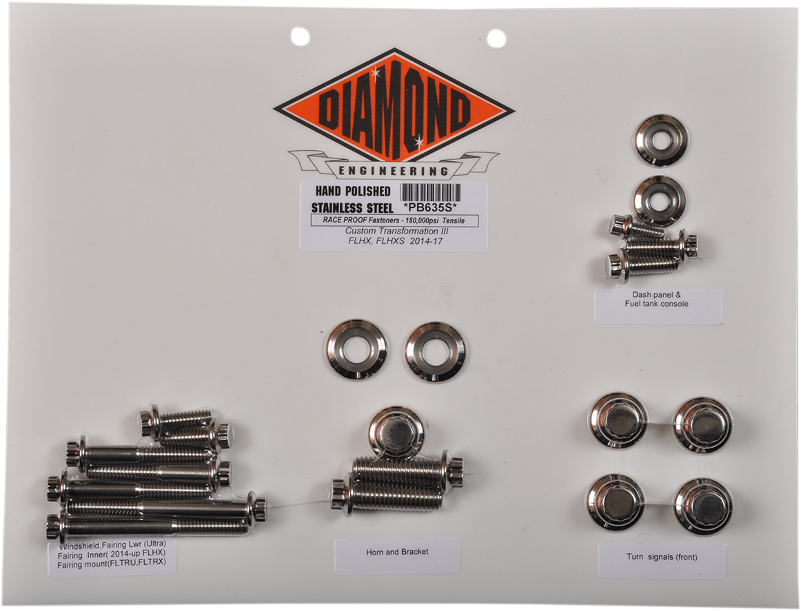 DIAMOND ENGINEERING Bolt Kit - Transformation - 12-Point - Touring PB635S