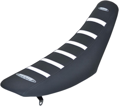 SDG 6-Ribbed Seat Cover - White Ribs/Black Top/Black Sides 95956WK