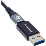 RidePower Male USB to Female USB-C Adapter - Power - Compact - Black RPUSBUSBCADPT