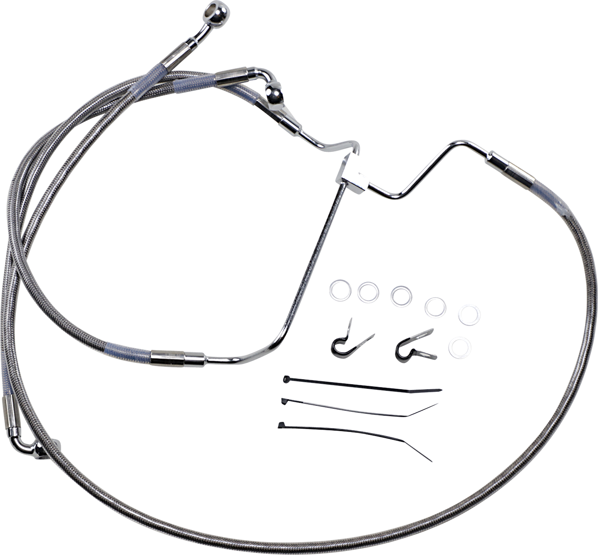 DRAG SPECIALTIES Brake Line - +10" - Stainless Steel 614085-10