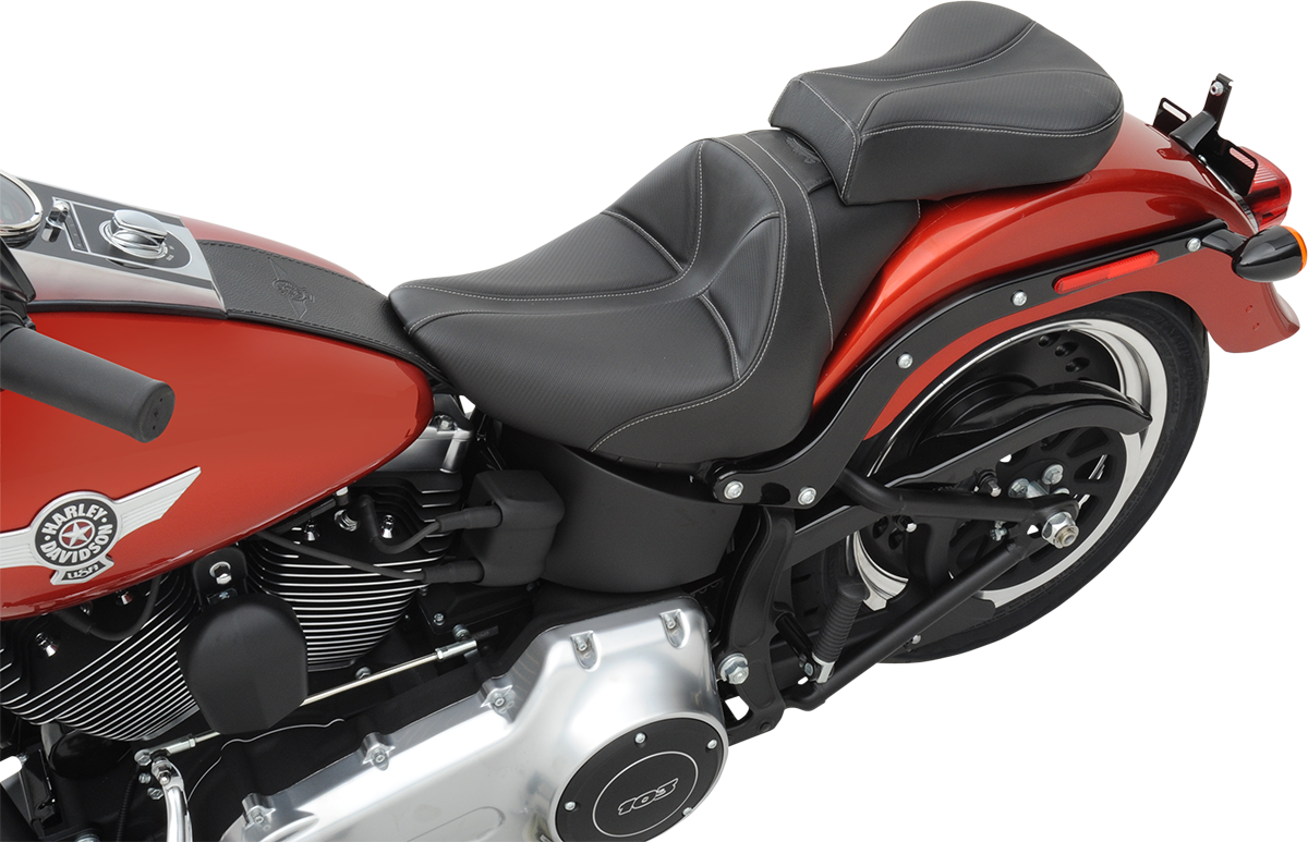 SADDLEMEN Dominator Solo Seat - Stitched - Black w/ Gray Stitching - FL/FX '06-'17 806-12-0042