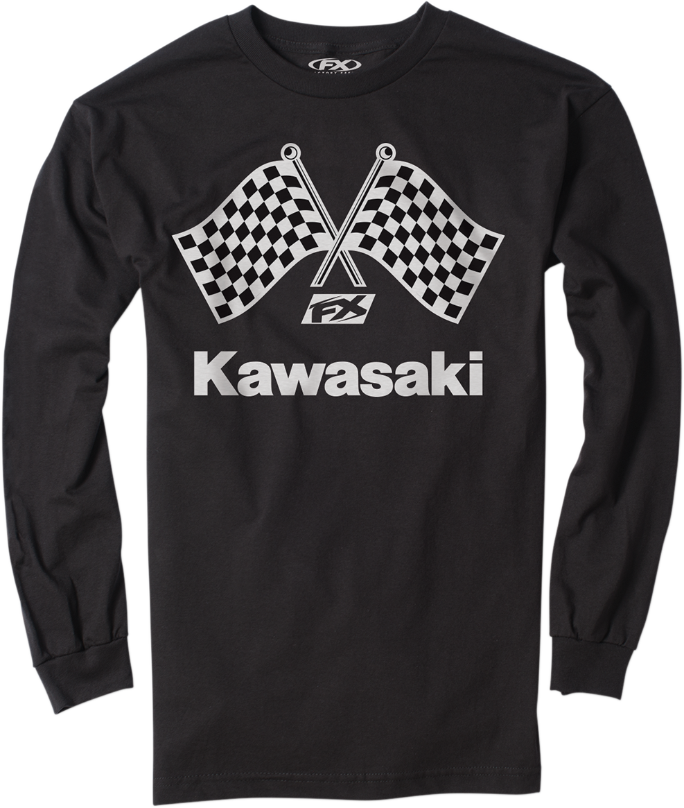 FACTORY EFFEX Kawasaki Finish Line Long-Sleeve T-Shirt - Black - Medium 23-87112