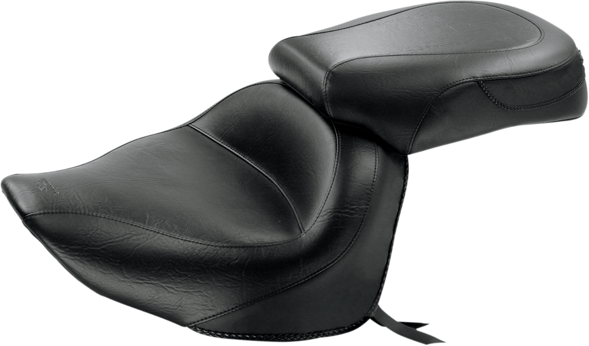 MUSTANG Seat - Vintage - Wide - Touring - Without Driver Backrest - Two-Piece - Smooth - Black - Raider 76261