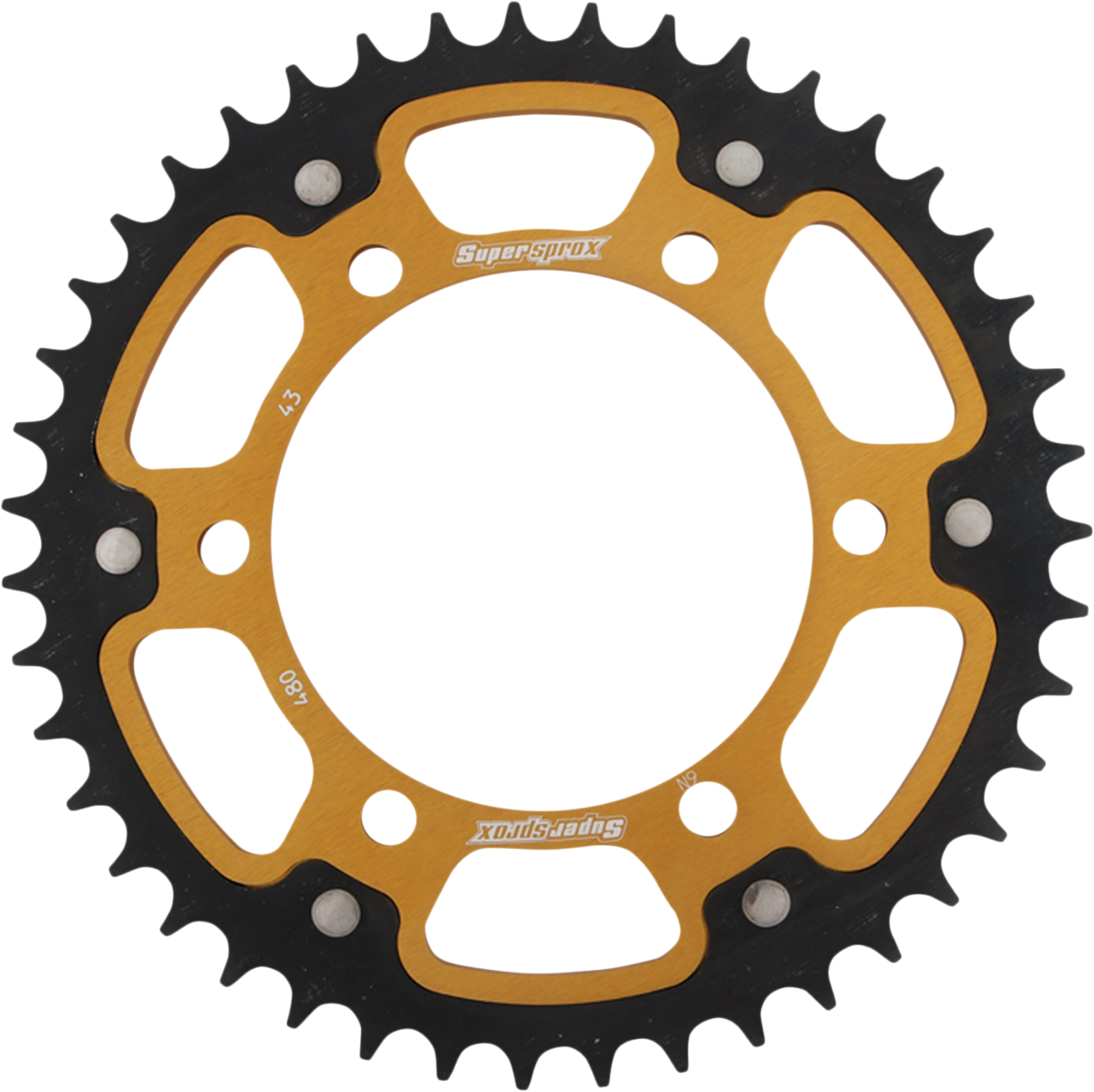 SUPERSPROX Stealth Rear Sprocket - 43 Tooth - Gold - Yamaha/Suzuki RST-480-43-GLD